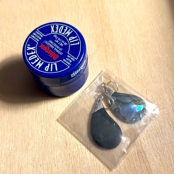 NEW! 🐚🏝️ .925 STAMPED STERLING SILVER GENUINE ABALONE SHELL DROP EARRINGS - Picture 5 of 5